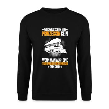 Triebfahrzeugführer Lokführer Train Driver - Unisex Pullover - Schwarz - Vorne - Alina (178cm) & Michal (187cm)