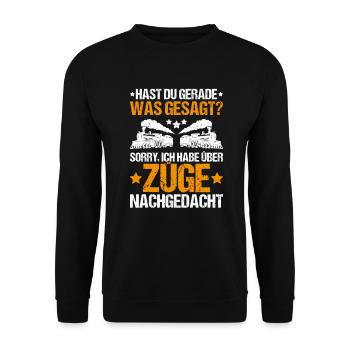 Triebfahrzeugführer Lokführer Train Driver - Unisex Pullover - Schwarz - Vorne - Alina (178cm) & Michal (187cm)