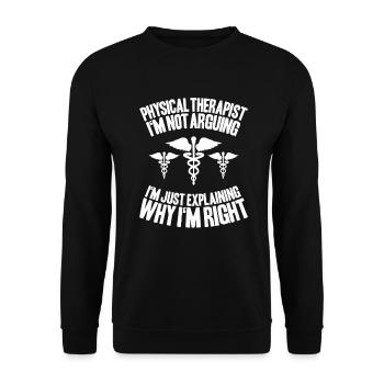 Physiotherapie Physiotherapeut Physical Therapist - Unisex Pullover - Schwarz - Vorne - Alina (178cm) & Michal (187cm)