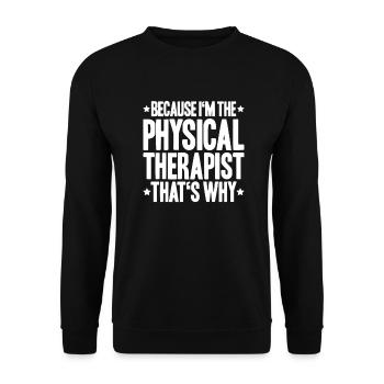 Physiotherapie Physiotherapeut Physical Therapist - Unisex Pullover - Schwarz - Vorne - Alina (178cm) & Michal (187cm)