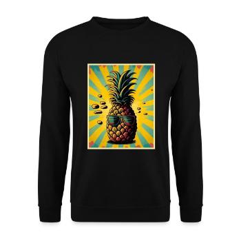 Ananas Sommer Veganer Obst Vegetarier Fructaner - Unisex Pullover - Schwarz - Vorne - Alina (178cm) & Michal (187cm)
