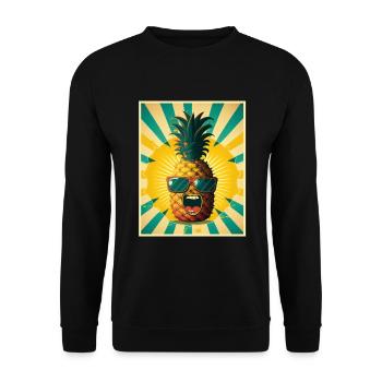 Ananas Sommer Veganer Obst Vegetarier Fructaner - Unisex Pullover - Schwarz - Vorne - Alina (178cm) & Michal (187cm)