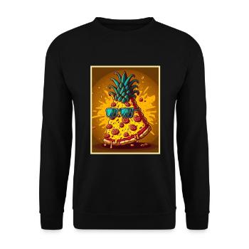 Pizza Ananas Hawaii Restauration rapide d’été Tomates - Sweat-shirt Unisexe - noir - Devant - Alina (178cm) & Michal (187cm)