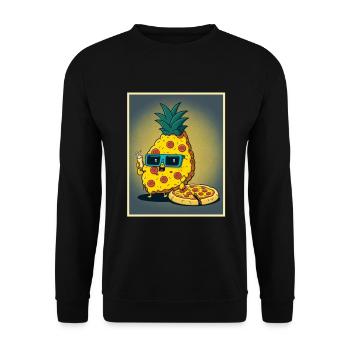 Pizza Ananas Hawaii Restauration rapide d’été Tomates - Sweat-shirt Unisexe - noir - Devant - Alina (178cm) & Michal (187cm)