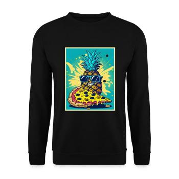 Pizza Ananas Hawaii Restauration rapide d’été Tomates - Sweat-shirt Unisexe - noir - Devant - Alina (178cm) & Michal (187cm)