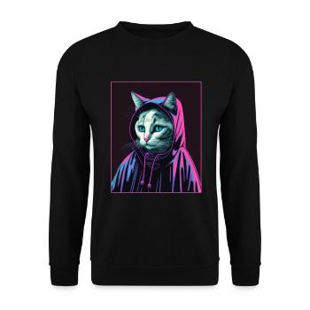 Cat Nun Church Vaporwave Religion Chaton - Sweat-shirt Unisexe - noir - Devant - Alina (178cm) & Michal (187cm)