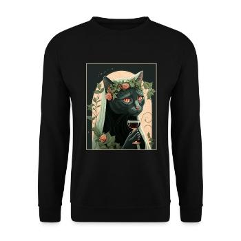 Cat Nun Church Vaporwave Religion Chaton - Sweat-shirt Unisexe - noir - Devant - Alina (178cm) & Michal (187cm)
