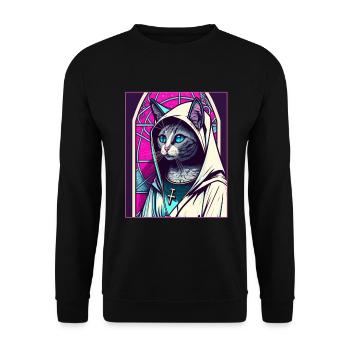 Cat Nun Church Vaporwave Religion Chaton - Sweat-shirt Unisexe - noir - Devant - Alina (178cm) & Michal (187cm)