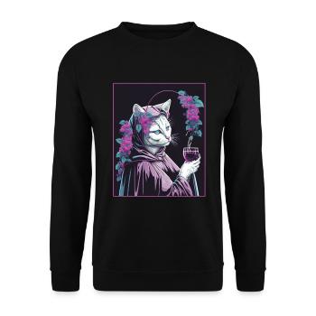 Cat Nun Church Vaporwave Religion Chaton - Sweat-shirt Unisexe - noir - Devant - Alina (178cm) & Michal (187cm)