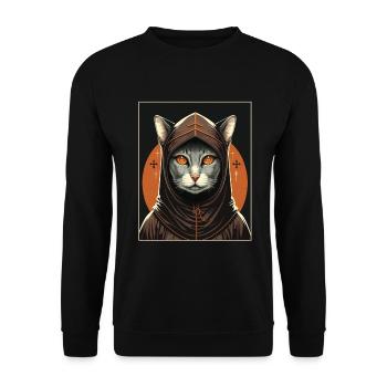 Cat Nun Church Vaporwave Religion Chaton - Sweat-shirt Unisexe - noir - Devant - Alina (178cm) & Michal (187cm)