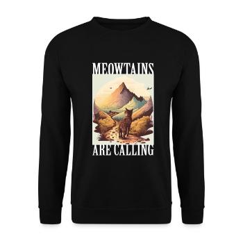 Cat Kitten Mountains Hiking Climbing Outdoor - Unisex Sweatshirt - black - Front - Alina (178cm) & Michal (187cm)