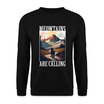 Cat Kitten Mountains Randonnée Escalade en plein air - Sweat-shirt Unisexe - noir - Devant - Alina (178cm) & Michal (187cm)