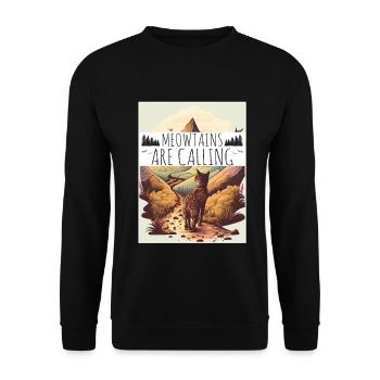 Cat Kitten Mountains Randonnée Escalade en plein air - Sweat-shirt Unisexe - noir - Devant - Alina (178cm) & Michal (187cm)
