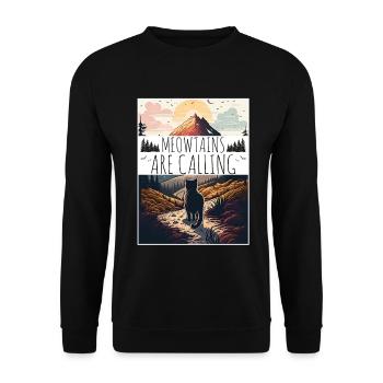 Cat Kitten Mountains Randonnée Escalade en plein air - Sweat-shirt Unisexe - noir - Devant - Alina (178cm) & Michal (187cm)