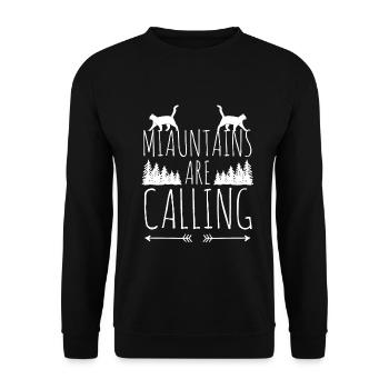 Cat Kitten Mountains Randonnée Escalade en plein air - Sweat-shirt Unisexe - noir - Devant - Alina (178cm) & Michal (187cm)