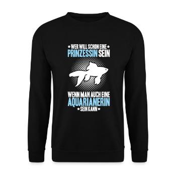 Aquaristik Aquarianer Aquarium Fische Aquarist - Unisex Pullover - Schwarz - Vorne - Alina (178cm) & Michal (187cm)