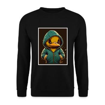 Bird Duck Goose Morning Grouch Sarcasm Colleague - Unisex Sweatshirt - black - Front - Alina (178cm) & Michal (187cm)