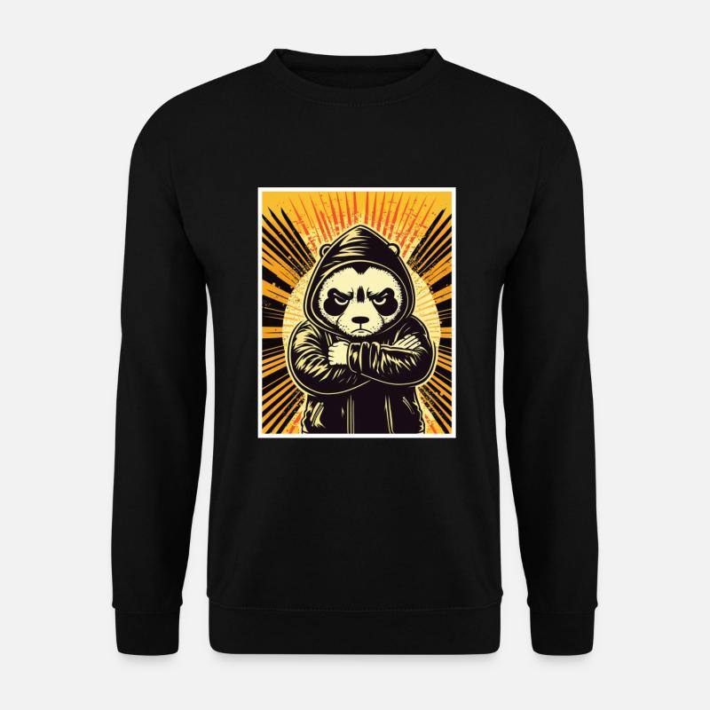 Panda Bär Morgenmuffel Sarkasmus Kollege - Unisex Pullover - Schwarz