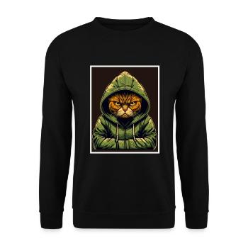 Chaton Chaton Matin Grouch Sarcasme Collègue - Sweat-shirt Unisexe - noir - Devant - Alina (178cm) & Michal (187cm)