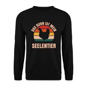 Huhn Hühner Henne Gockel Haustier Haushuhn Chicken - Unisex Pullover - Schwarz - Vorne - Alina (178cm) & Michal (187cm)