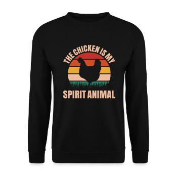 Poulet Poulets Poule Gockel Pet Poulet domestique Poulet - Sweat-shirt Unisexe - noir - Devant - Alina (178cm) & Michal (187cm)