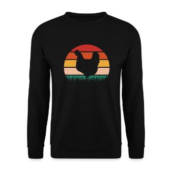 Poulet Poulets Poule Gockel Pet Poulet domestique Poulet - Sweat-shirt Unisexe - noir - Devant - Alina (178cm) & Michal (187cm)