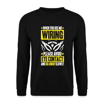 Electronics Electrician Electrician Lineman - Unisex Sweatshirt - black - Front - Alina (178cm) & Michal (187cm)
