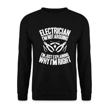 Electronics Electrician Electrician Lineman - Unisex Sweatshirt - black - Front - Alina (178cm) & Michal (187cm)