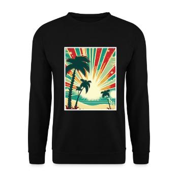 Whats up Beaches Beach Summer Holiday Celebrations - Unisex Sweatshirt - black - Front - Alina (178cm) & Michal (187cm)