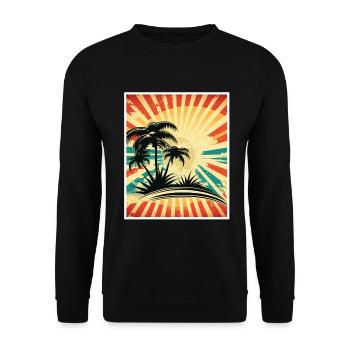 Whats up Beaches Beach Summer Holiday Celebrations - Unisex Sweatshirt - black - Front - Alina (178cm) & Michal (187cm)