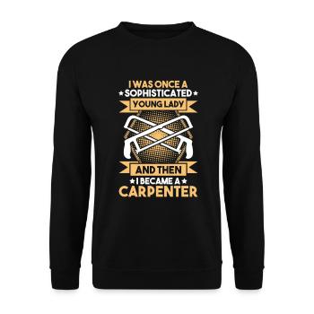 Zimmerer Zimmermann Zimmerei Carpenter Carpentry - Unisex Sweatshirt - black - Front - Alina (178cm) & Michal (187cm)