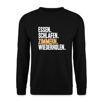 Zimmerer Zimmermann Zimmerei Carpenter Carpentry - Unisex Pullover - Schwarz - Vorne - Alina (178cm) & Michal (187cm)