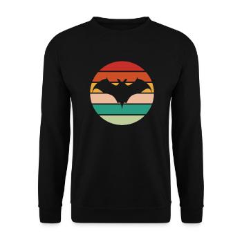Fledermaus Fledermäuse Bat Bats Fledertier - Unisex Pullover - Schwarz - Vorne - Alina (178cm) & Michal (187cm)