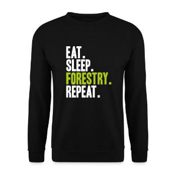 Forestier Forestier Forestier Travailleurs forestiers Forêt - Sweat-shirt Unisexe - noir - Devant - Alina (178cm) & Michal (187cm)