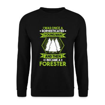 Forestier Forestier Forestier Travailleurs forestiers Forêt - Sweat-shirt Unisexe - noir - Devant - Alina (178cm) & Michal (187cm)