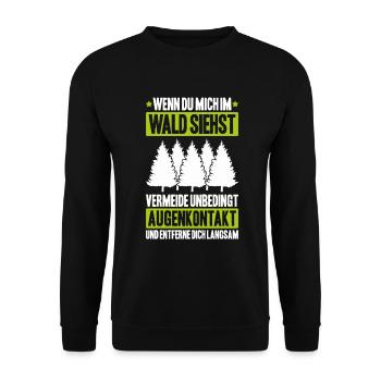 Förster Forstwirtschaft Forester Waldarbeiter Wald - Unisex Pullover - Schwarz - Vorne - Alina (178cm) & Michal (187cm)