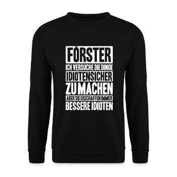 Förster Forstwirtschaft Forester Waldarbeiter Wald - Unisex Pullover - Schwarz - Vorne - Alina (178cm) & Michal (187cm)