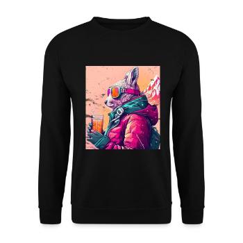 Winter Rabbit Ski Snowboard Snow Rabbit - Unisex Sweatshirt - black - Front - Alina (178cm) & Michal (187cm)