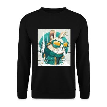 Winter Rabbit Ski Snowboard Snow Rabbit - Unisex Sweatshirt - black - Front - Alina (178cm) & Michal (187cm)