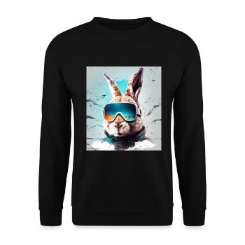 Winter Rabbit Ski Snowboard Snow Rabbit - Unisex Sweatshirt - black - Front - Alina (178cm) & Michal (187cm)