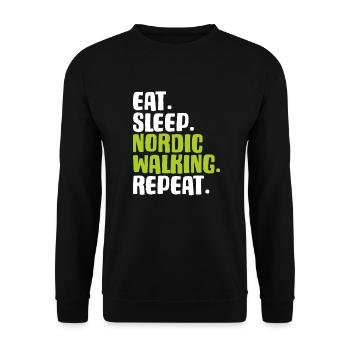 Nordic Walking Nordic Walker Nordic Walken - Unisex Sweatshirt - black - Front - Alina (178cm) & Michal (187cm)