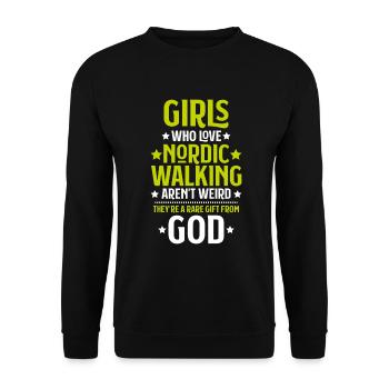 Marche nordique Marcheur nordique Walken nordique - Sweat-shirt Unisexe - noir - Devant - Alina (178cm) & Michal (187cm)