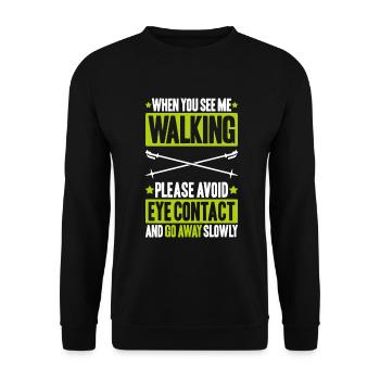 Nordic Walking Nordic Walker Nordic Walken - Unisex Sweatshirt - black - Front - Alina (178cm) & Michal (187cm)