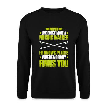 Marche nordique Marcheur nordique Walken nordique - Sweat-shirt Unisexe - noir - Devant - Alina (178cm) & Michal (187cm)
