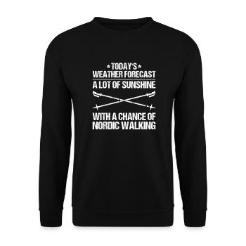 Nordic Walking Nordic Walker Nordic Walken - Unisex Sweatshirt - black - Front - Alina (178cm) & Michal (187cm)