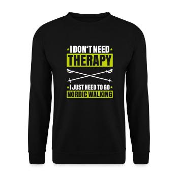 Nordic Walking Nordic Walker Nordic Walken - Unisex Sweatshirt - black - Front - Alina (178cm) & Michal (187cm)