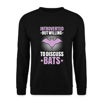 Fledermaus Fledermäuse Bat Bats Fledertier - Unisex Pullover - Schwarz - Vorne - Alina (178cm) & Michal (187cm)