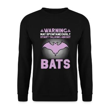 Fledermaus Fledermäuse Bat Bats Fledertier - Unisex Pullover - Schwarz - Vorne - Alina (178cm) & Michal (187cm)