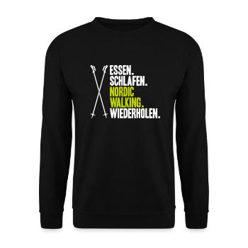 Nordic Walking Nordic Walker Nordic Walken - Unisex Pullover - Schwarz - Vorne - Alina (178cm) & Michal (187cm)