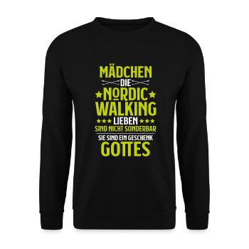Nordic Walking Nordic Walker Nordic Walken - Unisex Pullover - Schwarz - Vorne - Alina (178cm) & Michal (187cm)